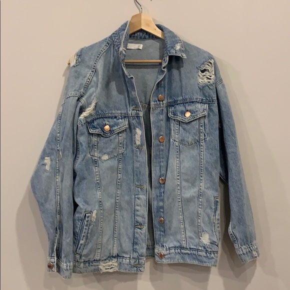zara oversized denim jacket womens